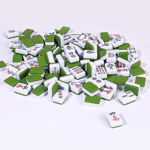Miniatura 7 de Bavokon Mahjong, juego de mahjong chino, juego de mahjong chino, juego clásico de Mah Jong, 144 mini azulejos grabados, juego de mahjong portátil de