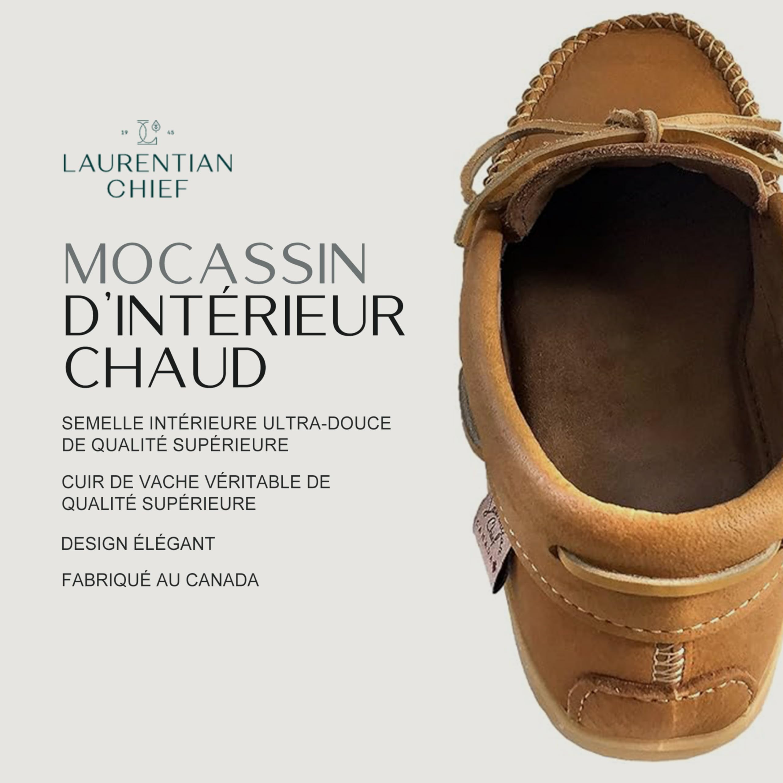 Mocassin Homme Cuir Véritable, Fabriqué au Canada, Qualité Premium | Confortables et Durables, Mocassins Homme Classiques, Décontractée, Souples, Semelles en Caoutchouc, Été, Printemps, Automne