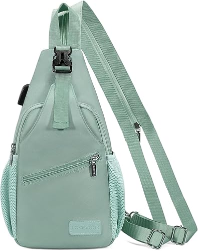 Vista 25 de LOVEVOOK Bolso bandolera para mujer, casual, de nailon, bandolera, mochila de viaje, bolsa de hombro, senderismo, mochila
