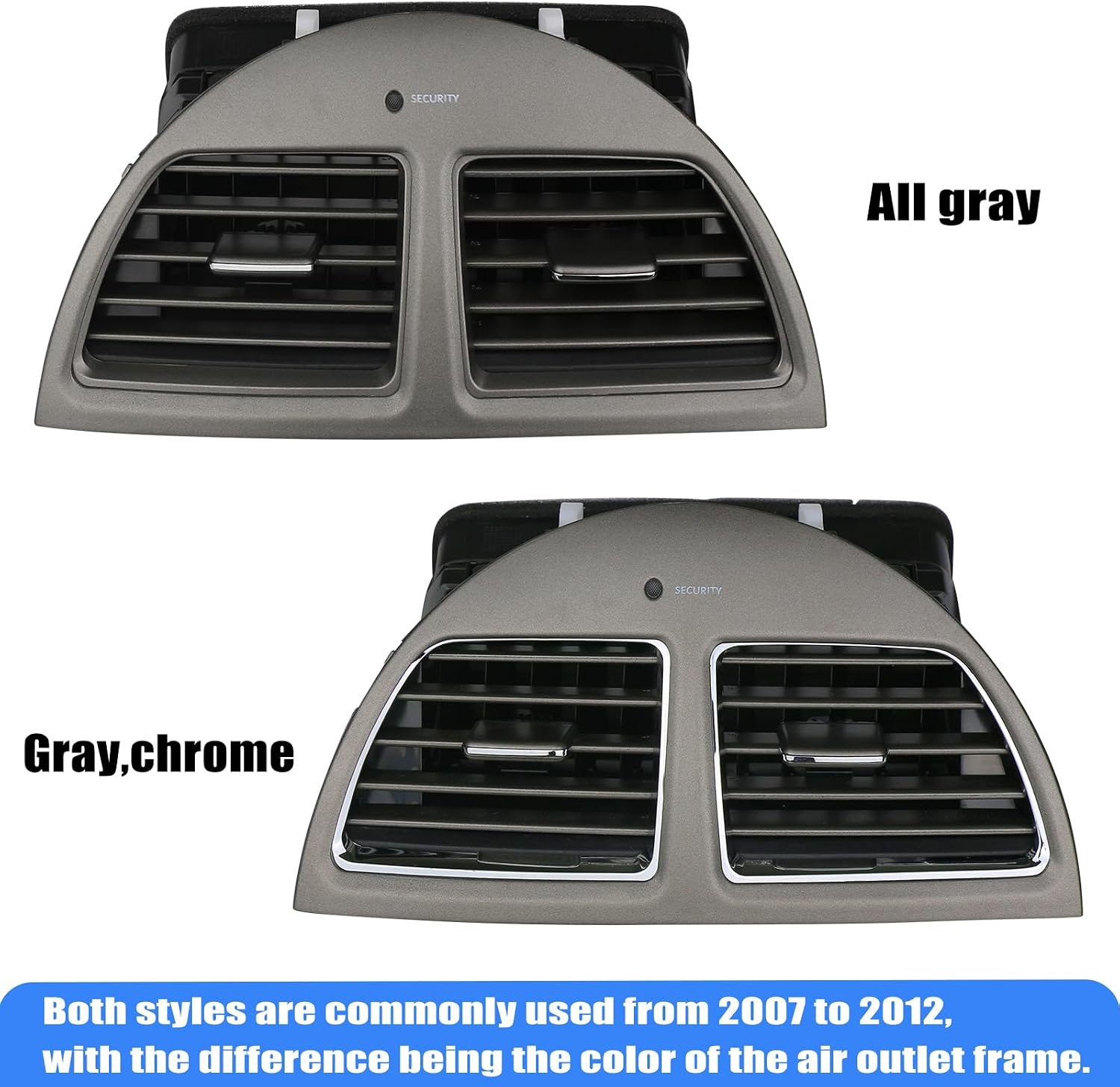 Osompar Center Console Dash AC Outlet Air Vent Panel Compatible with 2010 2011 2012 Lexus ES350 Replaces 55660-33210 Frame Chrome
