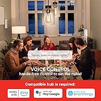 Vista 5 de Sengled Zigbee - Bombillas inteligentes Edison, requiere concentrador inteligente, funciona con SmartThings y Echo con hub integrado, control de voz