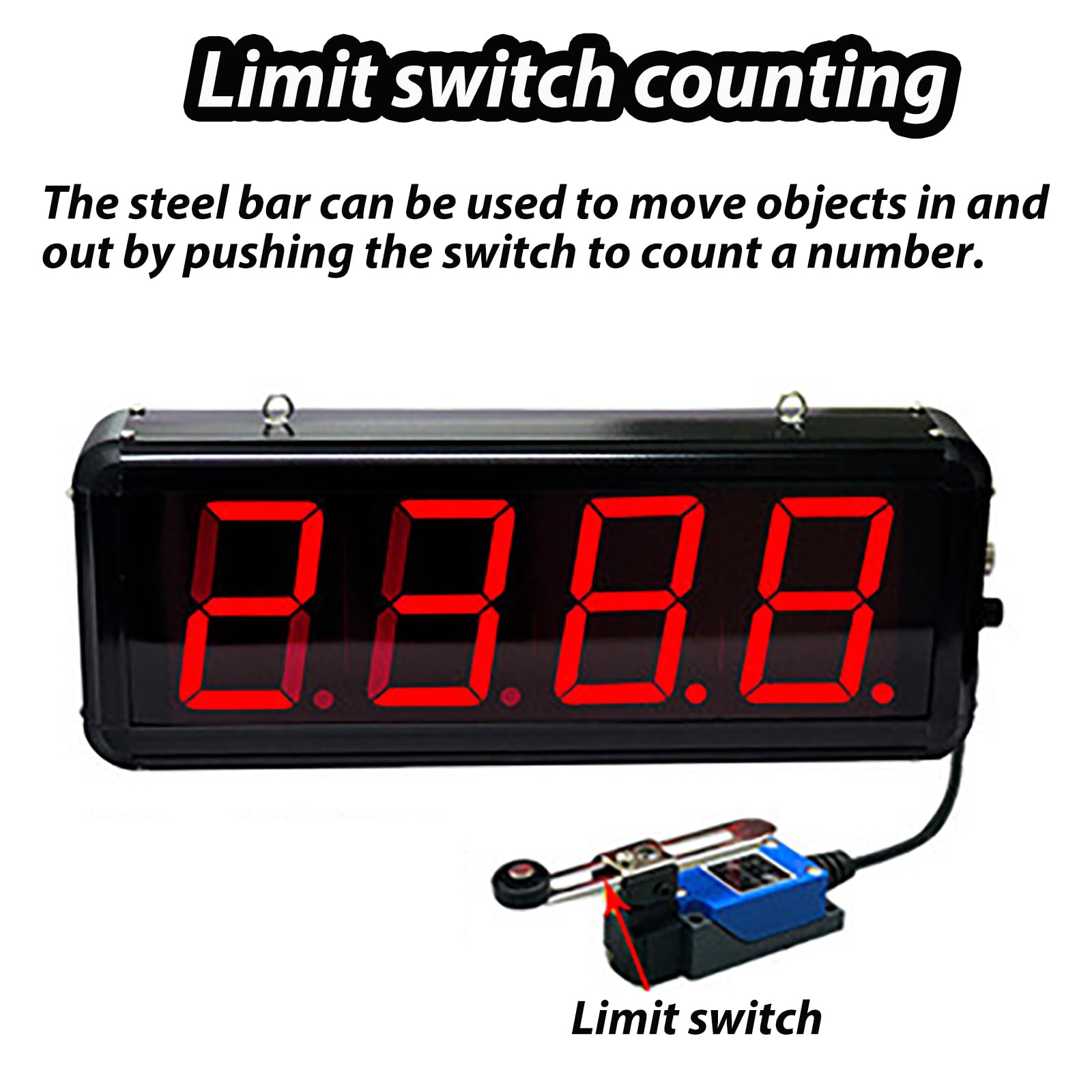 Contatore trasportatore digitale con display a 4 cifre, finecorsa, memoria di conteggio, regolazione della frequenza a 4 livelli per negozi e fabbriche