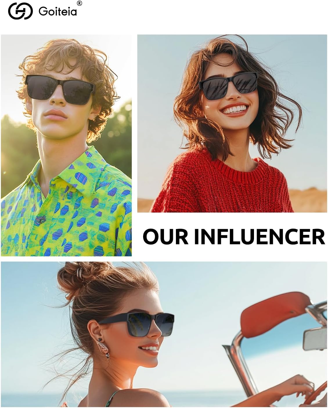 Goiteia Oversized Polarized Sunglasses Over Glasses Women Men,1.1% Reflectivity for Better Side Glare Reduction,100% UV400 Protection(Black-Grey) - Image 2