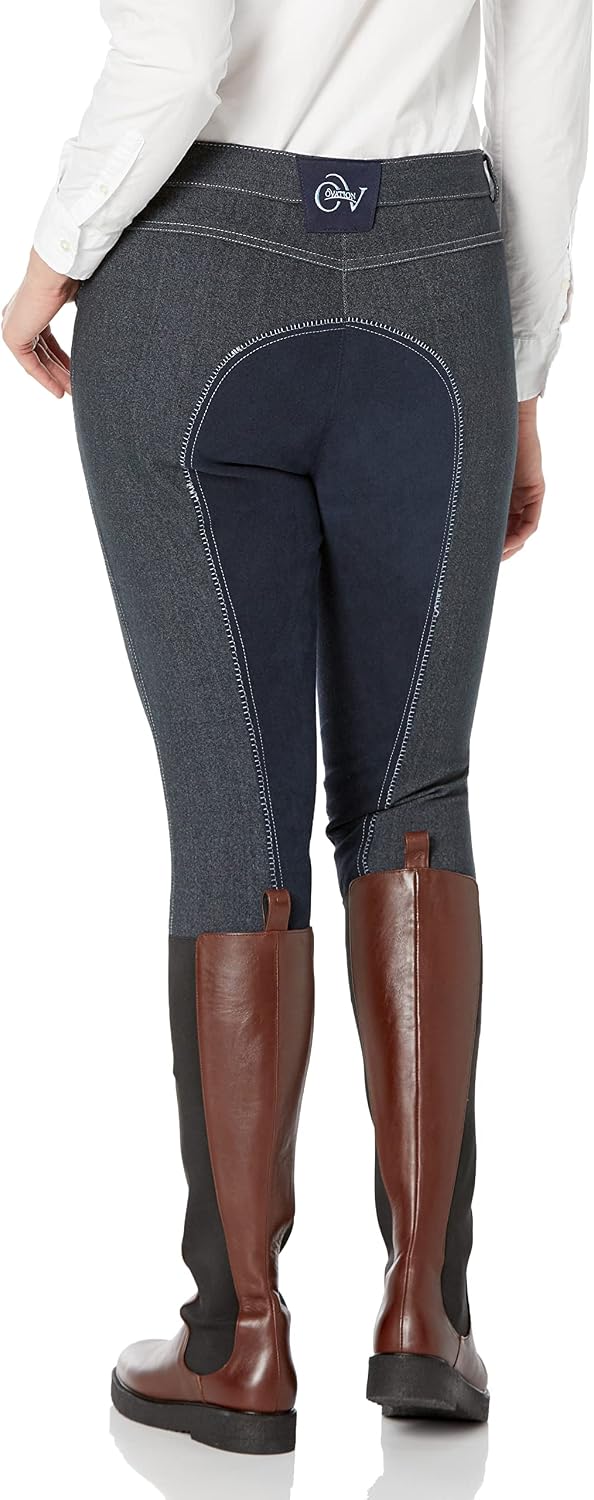 Ovation Women's Comfortable Equestrian Horse Riding Softflex Euro Melange Full Seat Breech