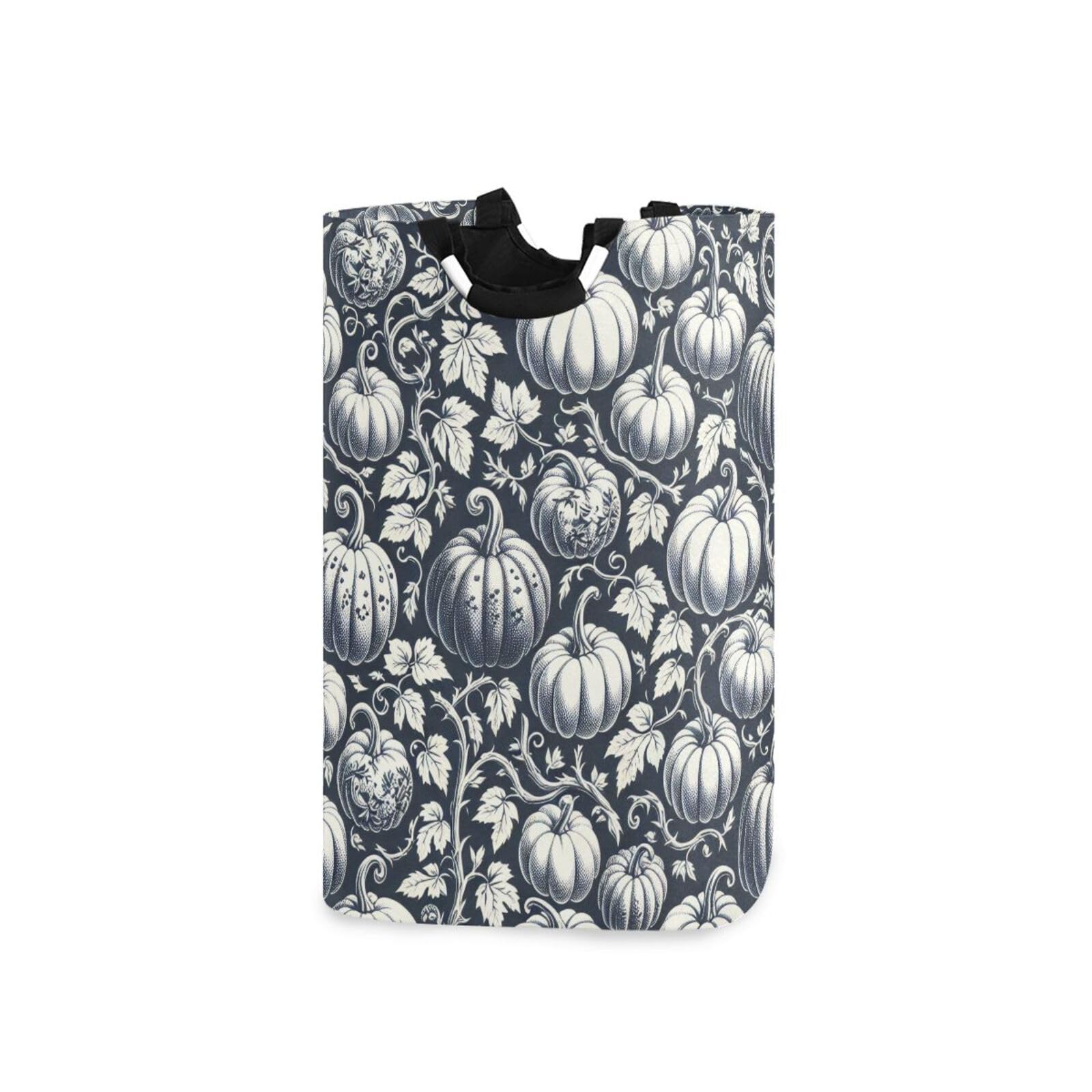 Jihqo Laundry Hamper Basket Pumpkins Pattern Collapsible Nursery Storage Bin Waterproof Clothing Baskets for Home Bedroom Bathroom Washing Room