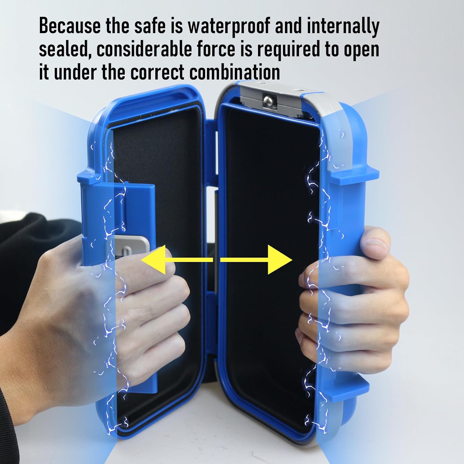 Portable Safe Box,Combination Safe with Removable Cable,Set Your Own Combination,For Travel,Family and Outdoor Camping Activities Blue image 3