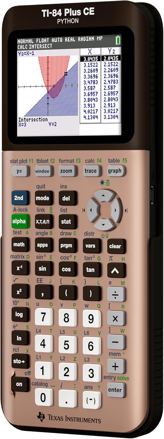 Texas Instruments TI-84 Plus CE Color Graphing Calculator, Rose Gold (Metallic)