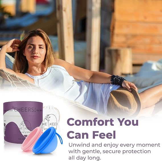 Reusable Menstrual Disc (2 Pack) - Soft Medical Grade Silicone Period Disc for Light & Heavy Flow, Leakproof 12-Hour Protection, Easy Removal, Menstrual Cup, Tampon & Pad Alternative, Two Sizes