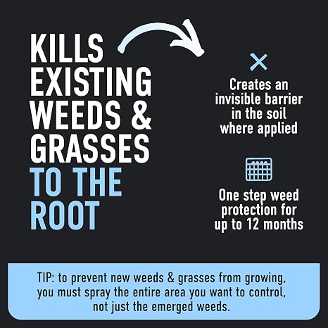 Roundup Dual Action 365 Weed & Grass Killer Plus 12 Month Preventer with Comfort Wand, Kills & Prevents for up to 1 Year, 1 gal.