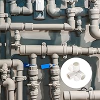 Vista 4 de METALLIXITY Tee - Instalación de tubería de PVC (1/2 pulgada), 6 piezas, accesorios de tubería de PVC de 5 vías, conector de muebles