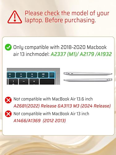 Miniatura 49 de Seorsok Funda compatible con MacBook Air de 15 pulgadas 2023 2024 Release M3 A3114 M2 A2941 con pantalla de retina líquida Touch ID, funda rígida