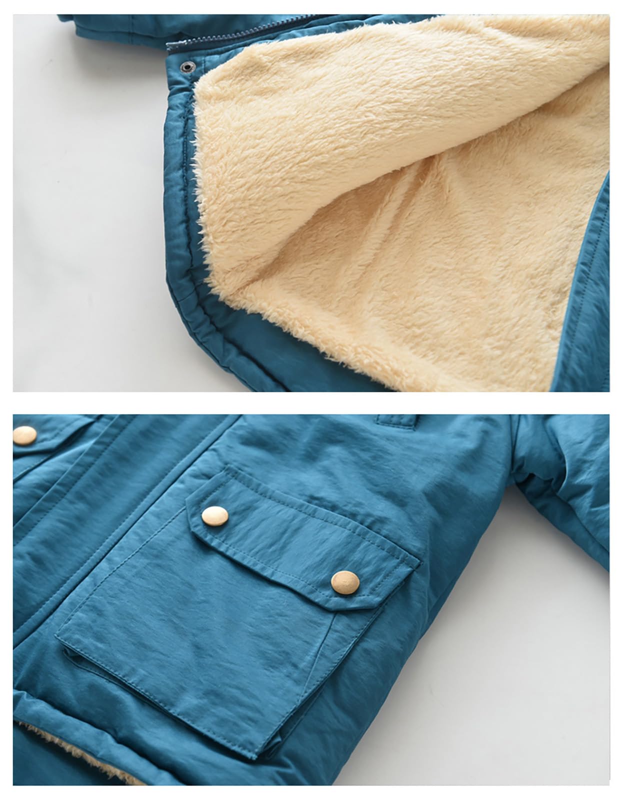 Cappotto da bambino, invernale, autunno-caldo, con cappuccio e cerniera, per bambini