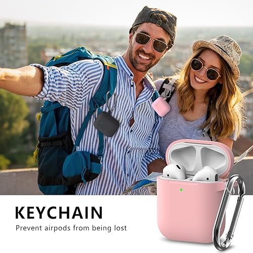 Miniatura 6 de Ljusmicker Funda para Airpods 2 y 1 con kit de limpieza, funda protectora de silicona suave compatible con Apple AirPods de 21 generación con