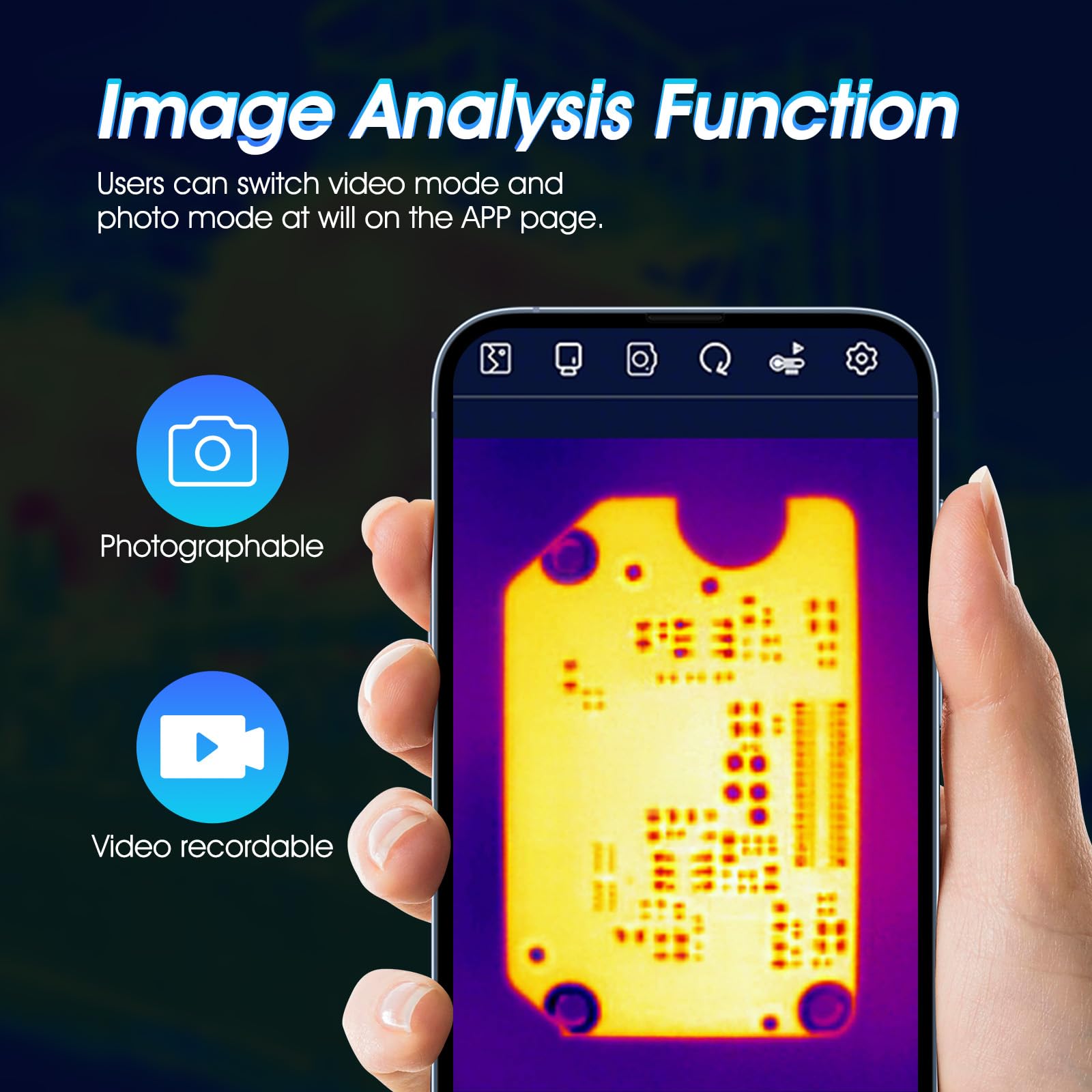 Wärmebildkamera Android, 256x192 IR Resolution 25Hz Infrarot Kamera, -15℃~600℃ (5℉~1112℉) Thermal Camera, Wärmebildkamera Haus für Handy, IP54 für Haushalt, Elektrik, Sanitäranlagen