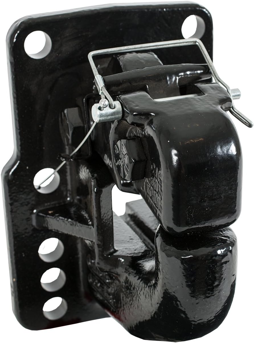 Buyers Products PH55 50 Ton Air Compensated Pintle Hook, 10 Hole Mount, Heavy Duty Pintle Hook Hitch for Trailer, Truck, Semi, Adjustable Pintle Hitch, Bolt On, Durable, Tows Up to 100,000 lbs