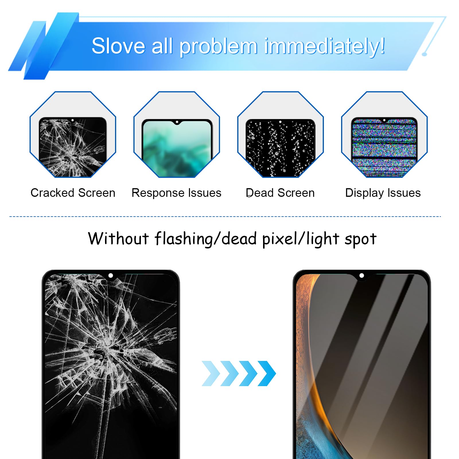Dinow Schermo per Samsung Galaxy A16 4G SM-A165F, SM-A165M, Schermo di Ricambio per Samsung Galaxy A16 LCD Touch A165 Digitalizzatore con cornice (con strumento di riparazione)