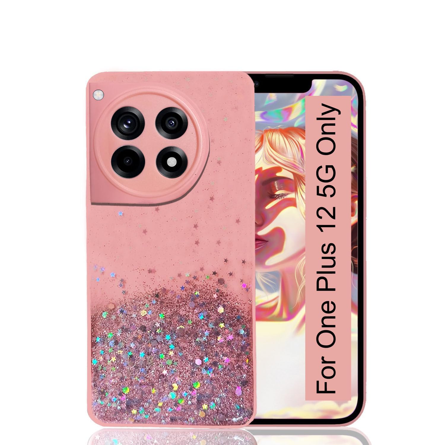 KC Back Cover for Oneplus 12 5G - Starry Dry Fixed Non Moving Sparkling Bling Shining Glitter Stars Silicone Soft Camera Protection Case (Pink) (B0CZNNRWPV) Amazon Price History, Amazon Price Tracker