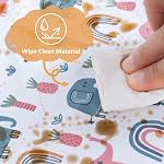 Waterproof & Extra Padded Dining Chair Seat Cushion, Wipe Clean Cushion for Stokke Tripp Trapp High Chair, 18" L x 11" W, Cartoon Printing Each (Colorful Elephants)