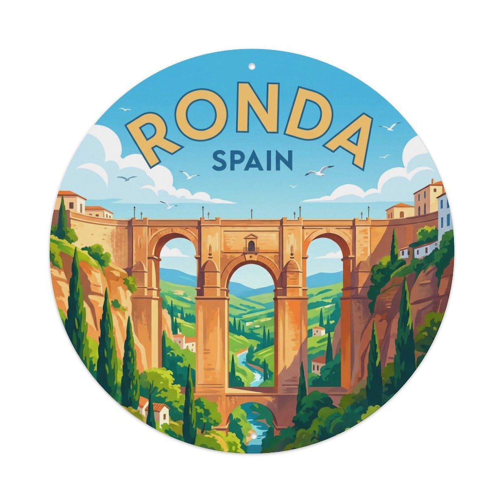 Metal Tin Sign Spain Retro Travel Ronda