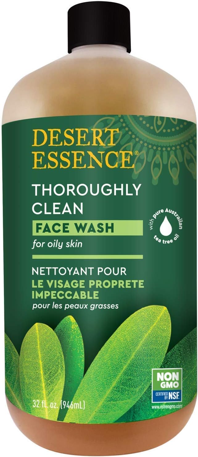 Desert Essence; Tea Tree Oil Thoroughly Clean Face Wash for Oily/Combination Skin-32 fl oz-N/A-Face Wash