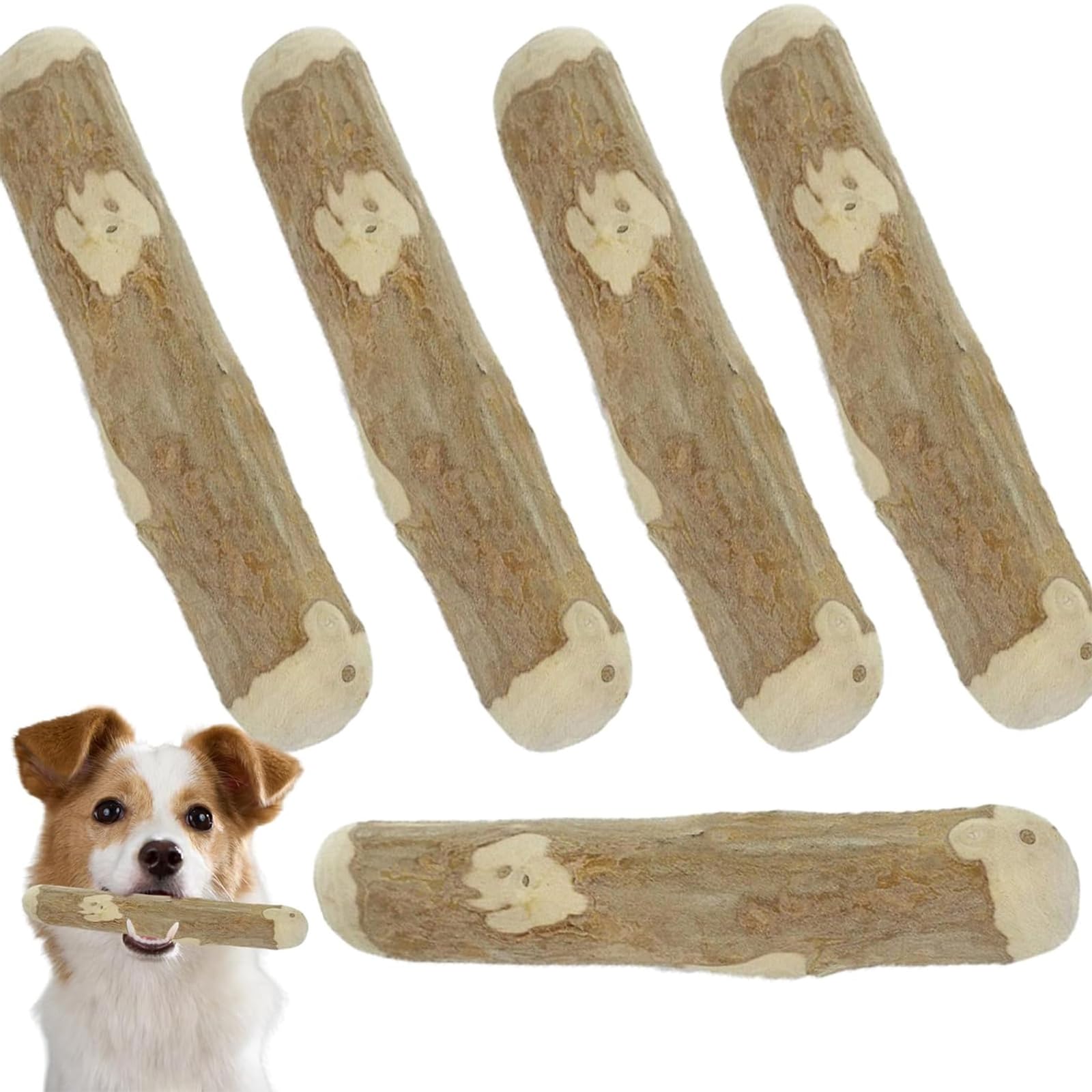 SHENYI 5 Pcs Coffee Wood Dog Chew Sticks For Aggressive Chewers Dental Stickteething Puppy, Gentle Teething Toy For Training Medium Dogs And Puppies
