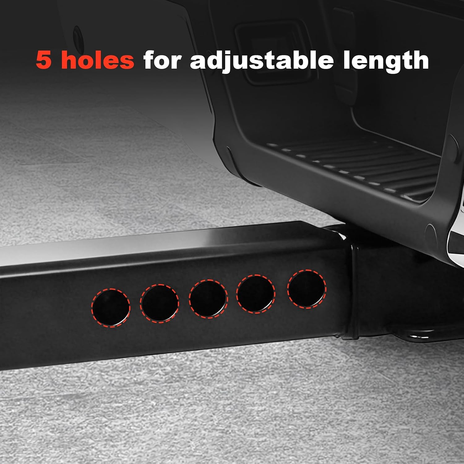 DICMIC Hitch Step Anti Slip and Rust Towing Bumper Guard for Most Car SUV Truck Pickup with Pin Fit 2 Inch Receiver, 11.8 Inch Length, Weight Capacity 500 LBS with Safety Reflectors