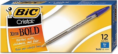 BIC Cristal Xtra Bold Bolígrafo de punta atrevida 0063in azul 12 unidades