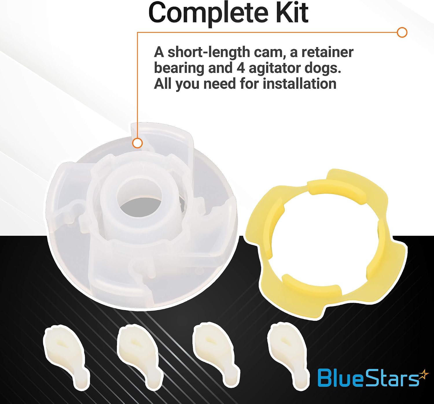 BlueStars Ultra Durable 285809 Washer Short Cam Agitator Repair Kit | Compatible with Whirlpool Maytag Amana Crosley Estate Washers - Replaces 3951650 3951682 AP3094543 PS334648 285809VP 470910
