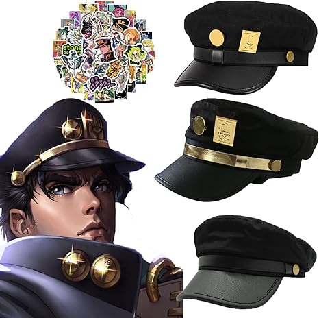 Amazon Co Jp ジョジョの奇妙な冒険 帽子 コスプレ 道具 ハット 空條 承太郎 キャップ キャラクター コスプレ小物 日よけ帽子 ハンチング帽子 変装 仮装 学院風 バイザー アニメ 金属 バッジ 大人 学生 メンズ レディース プレゼント マリンキャップ 学生帽 紫外線対策