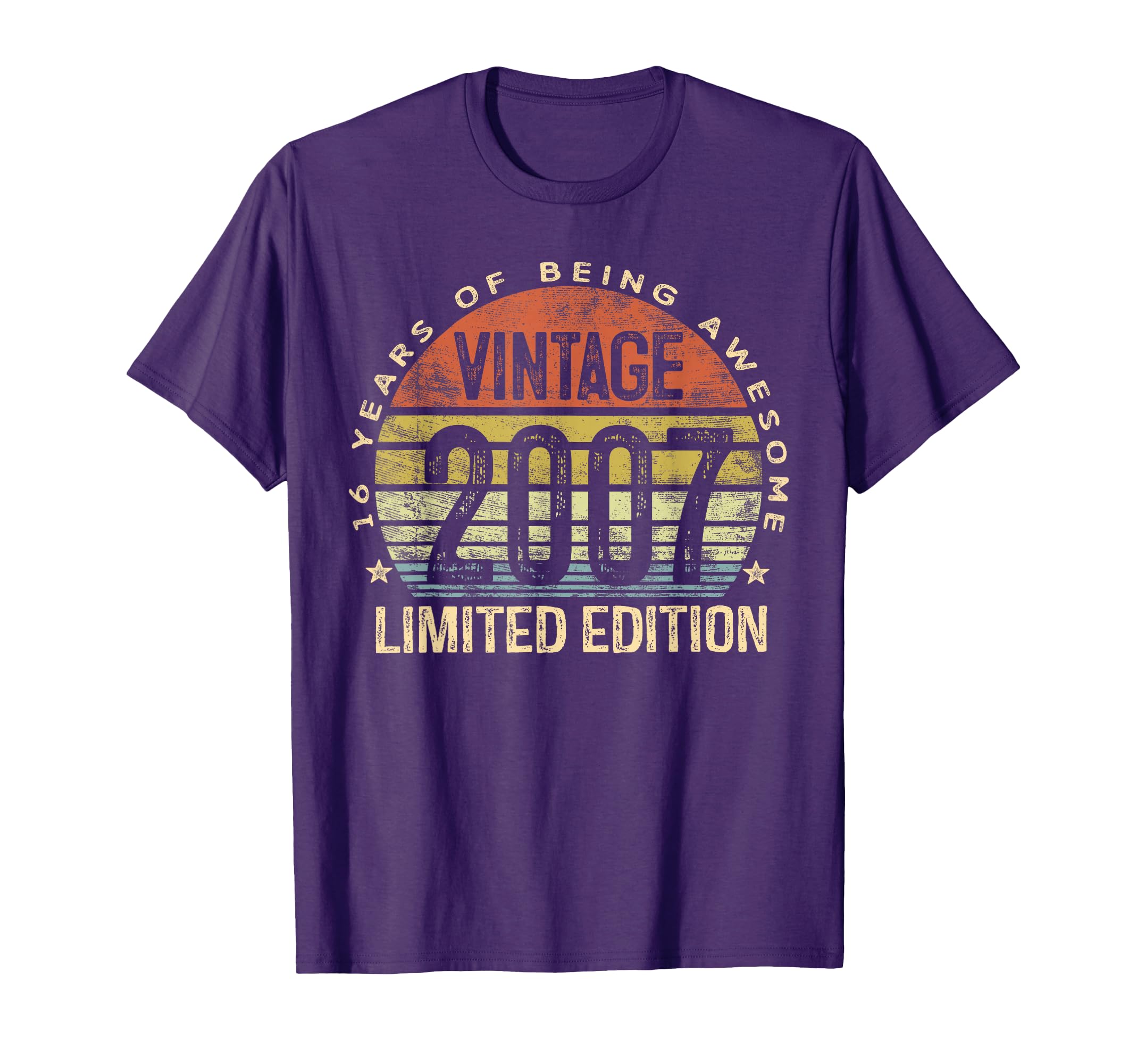 Vintage 2007 Limited Edition 16 Year Old Gifts 16th Birthday T-Shirt