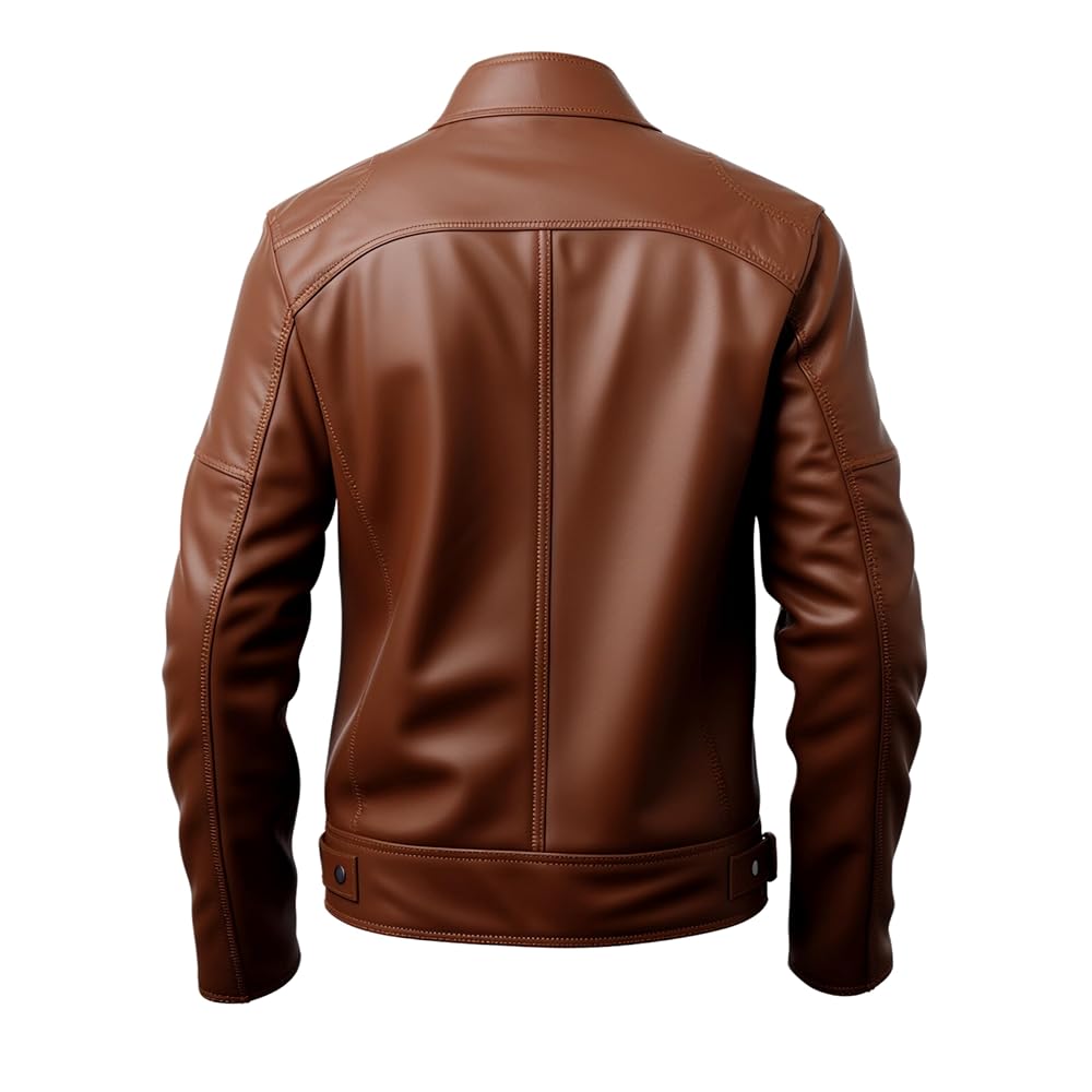 DURVANE Premium Quality Men's Cafe Racer Leather Jacket