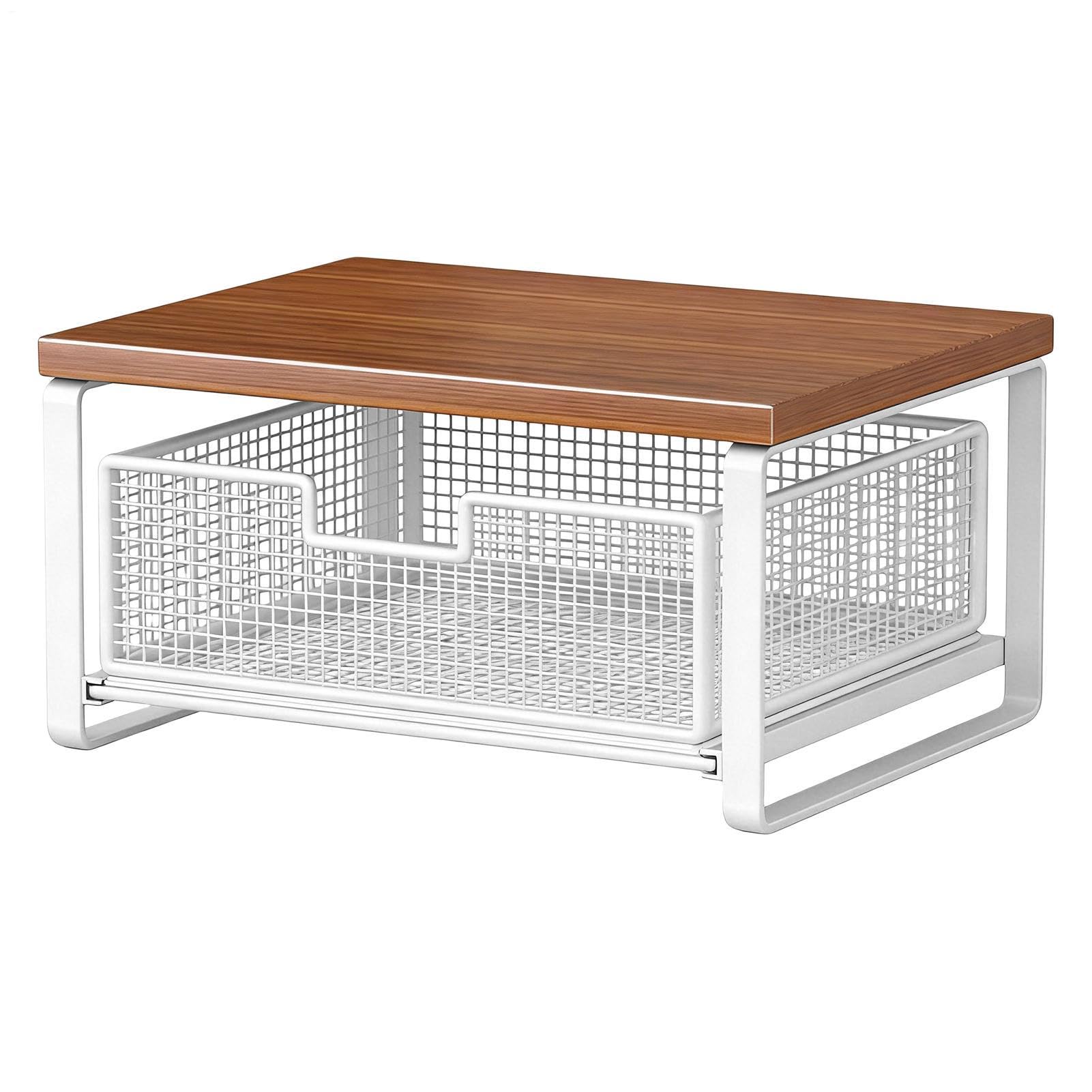2026 Pro - Rialzo per stampante, 37 x 25 x 19 cm, , a 2 livelli, per ufficio, organizer per macchina da caffè, tostapane, piano di lavoro da cucina, artigianato premium