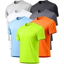 ZITY 7 Pack T-Shirts for Men UPF 50+ Athletic Workout Tee Shirt Sun Protection Fast Dry Moisture Wicking Rashguard Swim Shirt