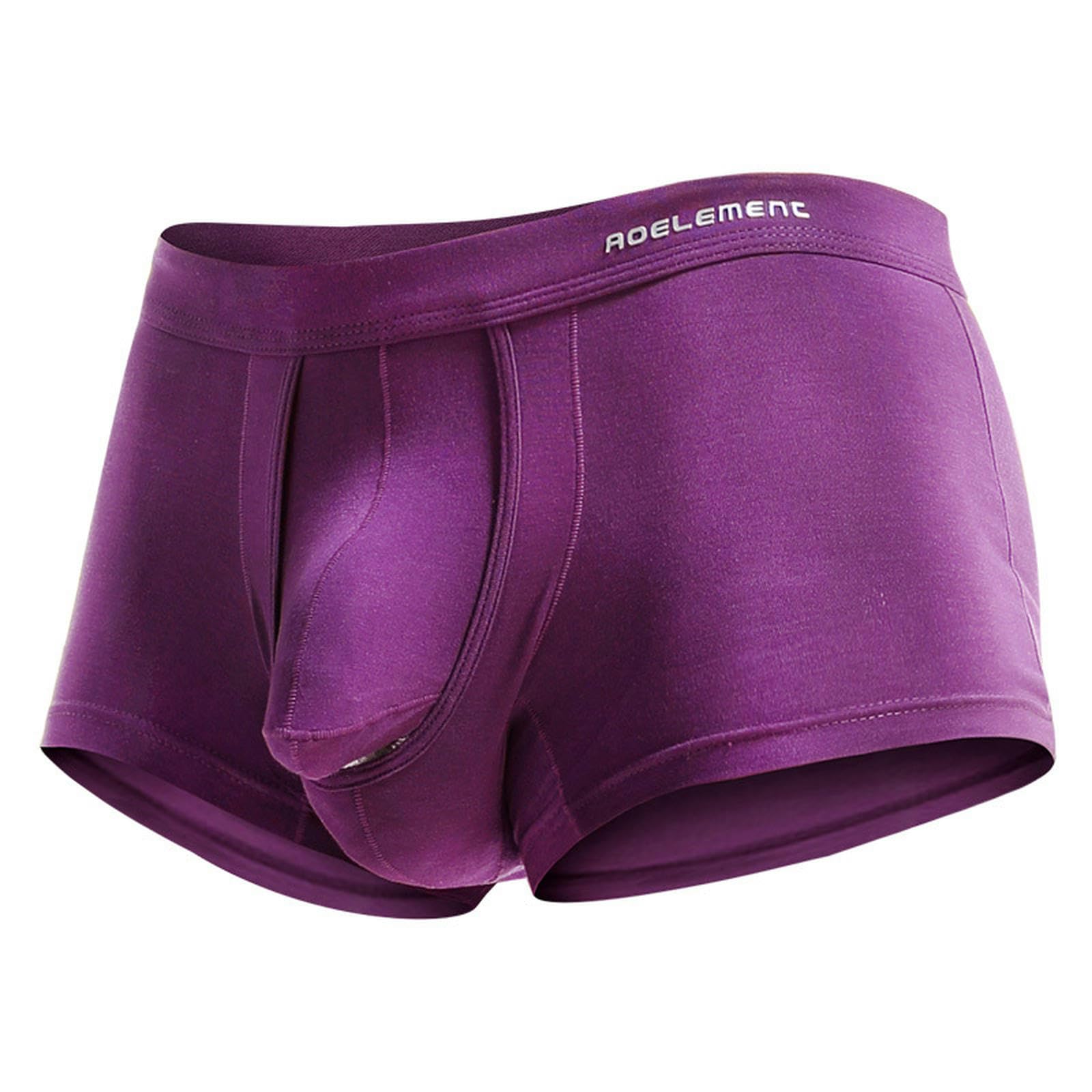 Mylljbd Men's Purple Boxers Underwear Varicocele Underwear - For Scrotal, Testicle, Separate Boxer Briefs Comfortable And Breathable-L