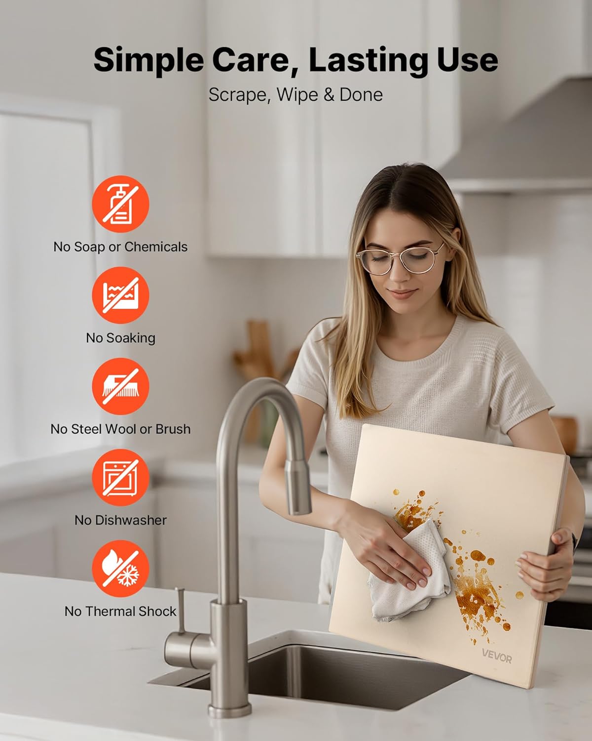 VEVOR Pizza Stone, 16 x 14 x 0.6 Inch Rectangular Cordierite Pizza Stone, Large Baking-Stone with Scraper, 1450℉ Heat-Resistant Cordierite Cooking Stones for Kitchen Bake Oven, BBQ Grill