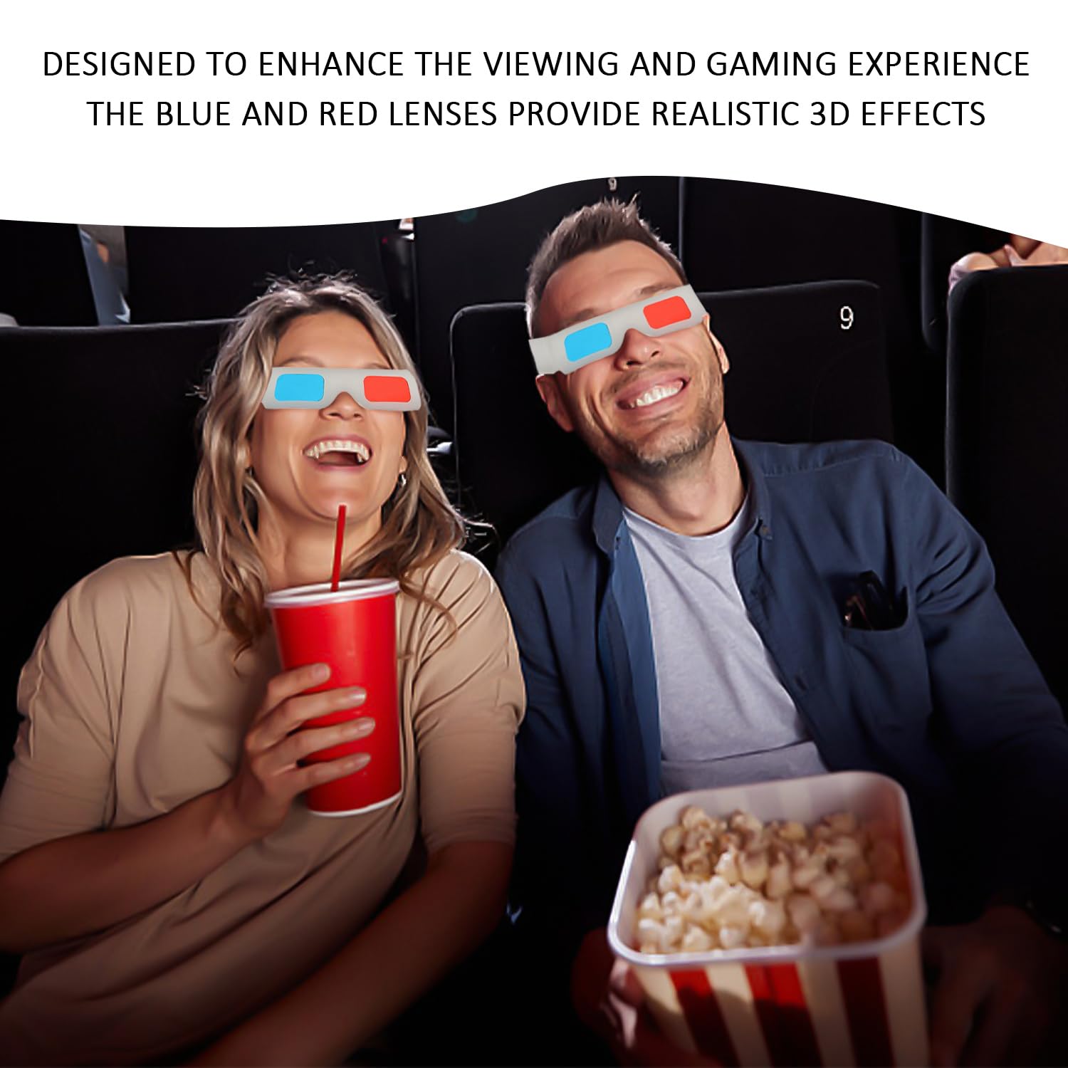 20 Pezzi di Bicchieri 3D di Carta, Occhiali Portatili, Accessori per La Visualizzazione di Film, Adatti A TV, Computer, Proiettori.
