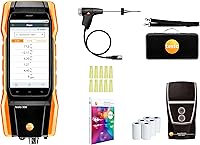 Testo 300 Combustion Analyzer HVAC Kit with Printer - Flue Gas CO O2 Draft Tester for Boilers Furnaces