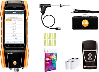 Testo 300 Combustion Analyzer HVAC Kit with Printer - Flue Gas CO O2 Draft Tester for Boilers Furnaces