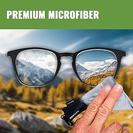 SPUDZ Classic Microfiber Lens Cleaner - Clip-On Pouch, Washable - for Binoculars, Scopes, Glasses, Screens | Baby Blue Swirls, 6 x 6 Inch (2-Pack)