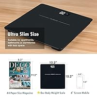 Vista 7 de NUTRI FIT Báscula digital de baño para pérdida de peso, 50g/0.1lb de discrepancia, pantalla LCD retroiluminada transparente y tecnología de paso