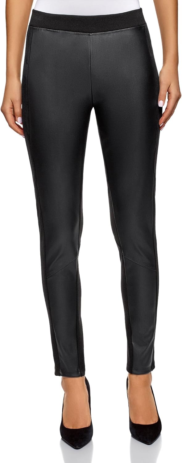 Faux leather and jersey leggings Clearance