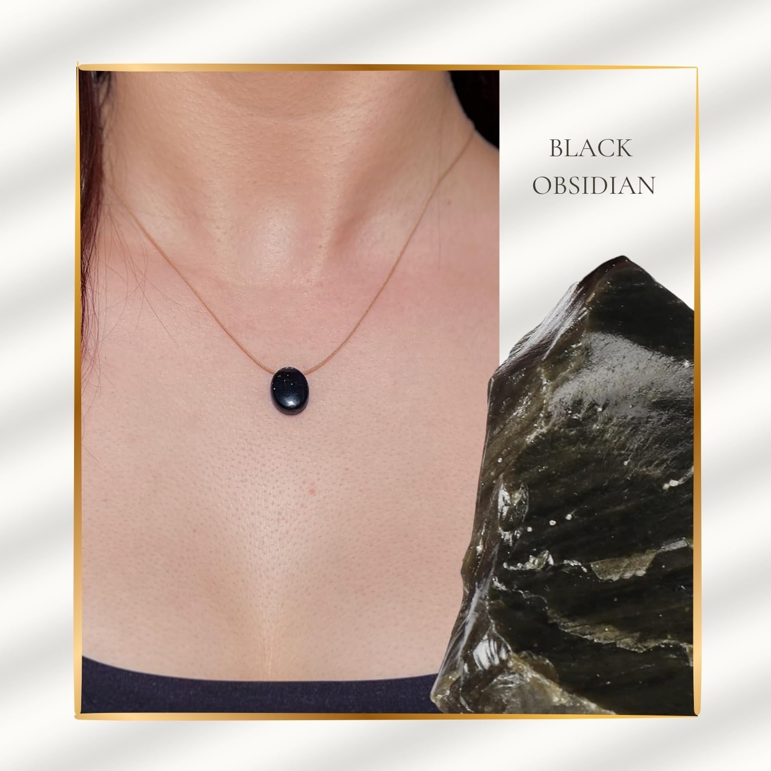 Sol N Touch Zodiac Series Gemstone Necklaces for Women - Oval Cut Cabochon Cute Necklaces Gifts for Women & Teens - 17"-19" long Nylon-coated Monofilament 0.03" thick Cord