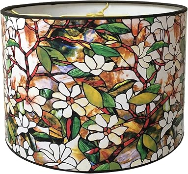 Amazon Com Royal Designs Modern Trendy Decorative Handmade Lamp Shade Made In Usa Magnolia Stained Glass Design 10 X 10 X 8 Automotive