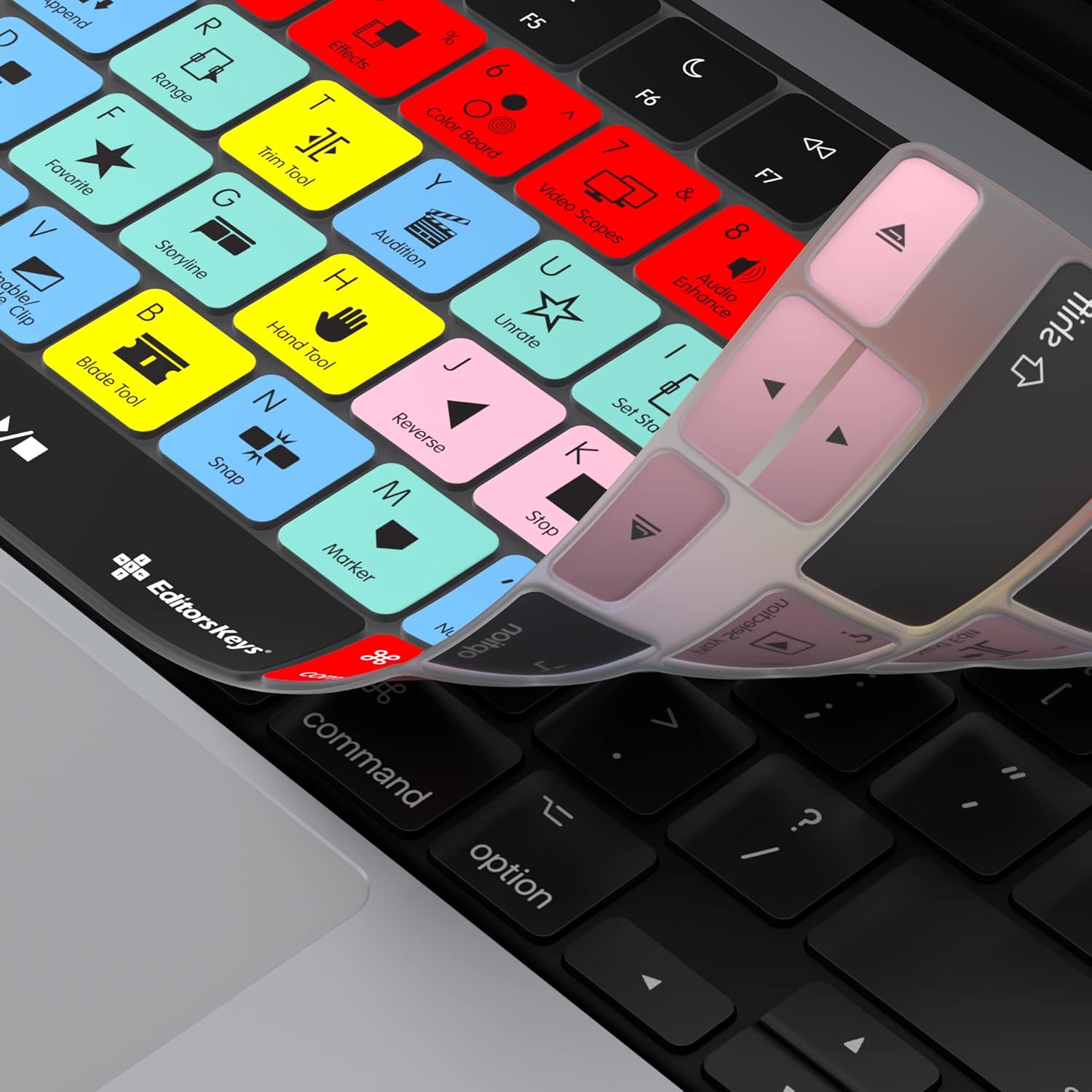 Final Cut Pro Keyboard Cover for 14" & 16" MacBook Pro 2021+,100 Functional Shortcut Keys for Video Editing by Editors Keys for M Series Macs