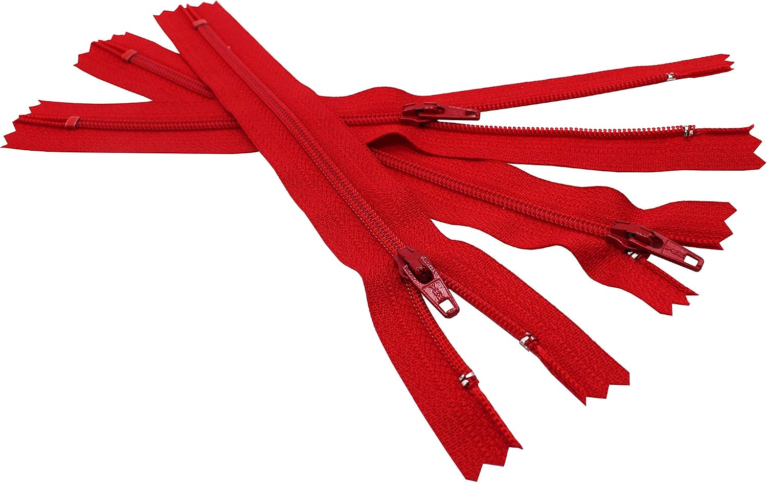Skirt & Dress Nylon Coil Lightweight YKK Closed Bottom Zippers for Sewing Craft & Apparel - Choose Your Length - Hot Red #519 - Made in The United States (3 Zippers Per Pack) (7" Inches)