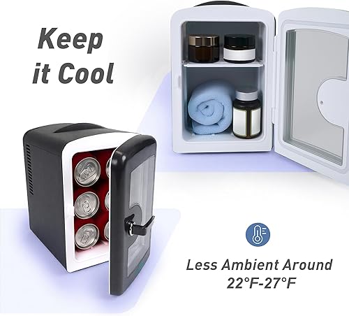 Miniatura 2 de Iceblue Mini refrigerador con ventana de visualización 4L - Negro