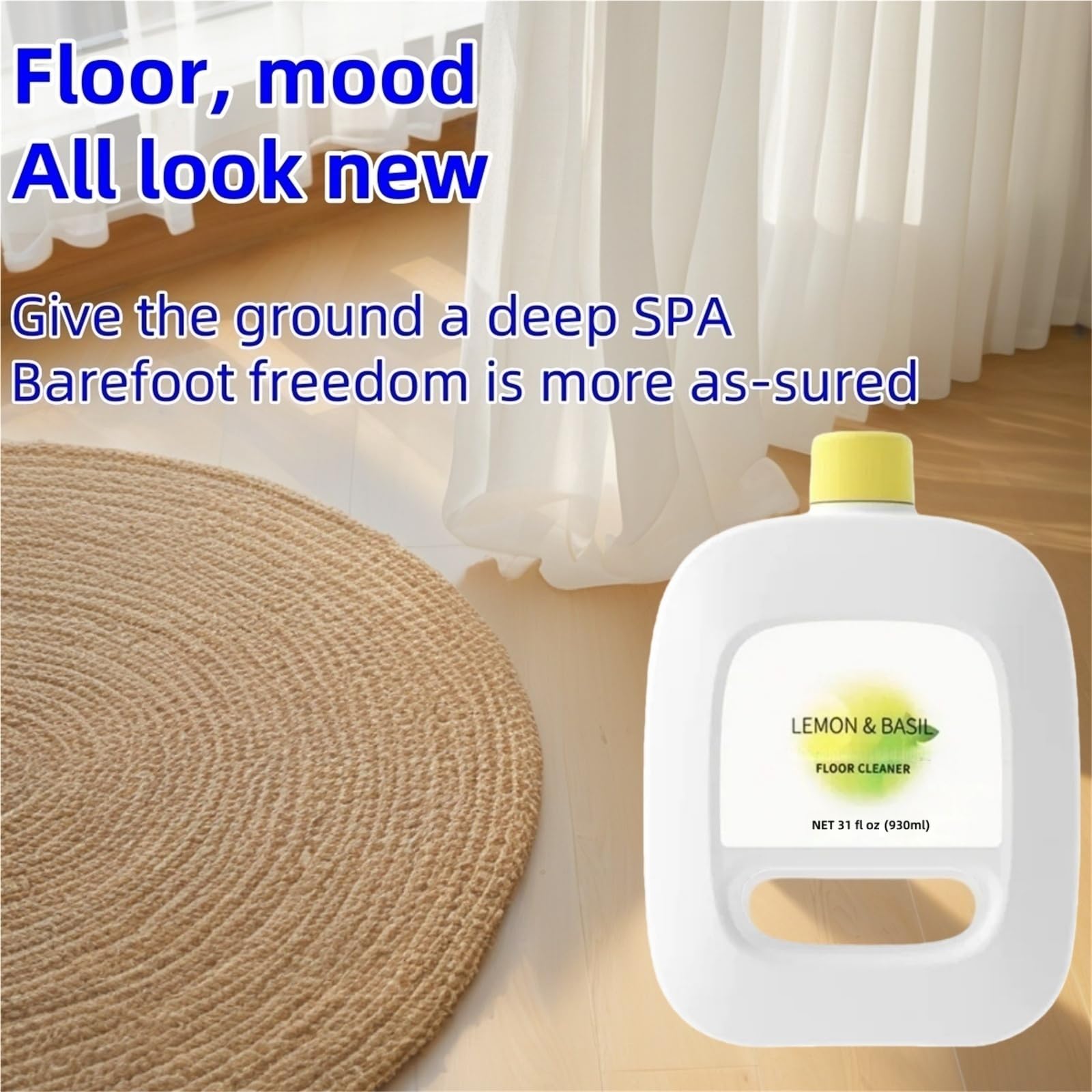 Solución limpiadora multisuperficie for suelos, compatible con Narwal Freo/Freo X Ultra/J4/J3/J2, aroma a limón y albahaca, 930 ml(930mlx2)