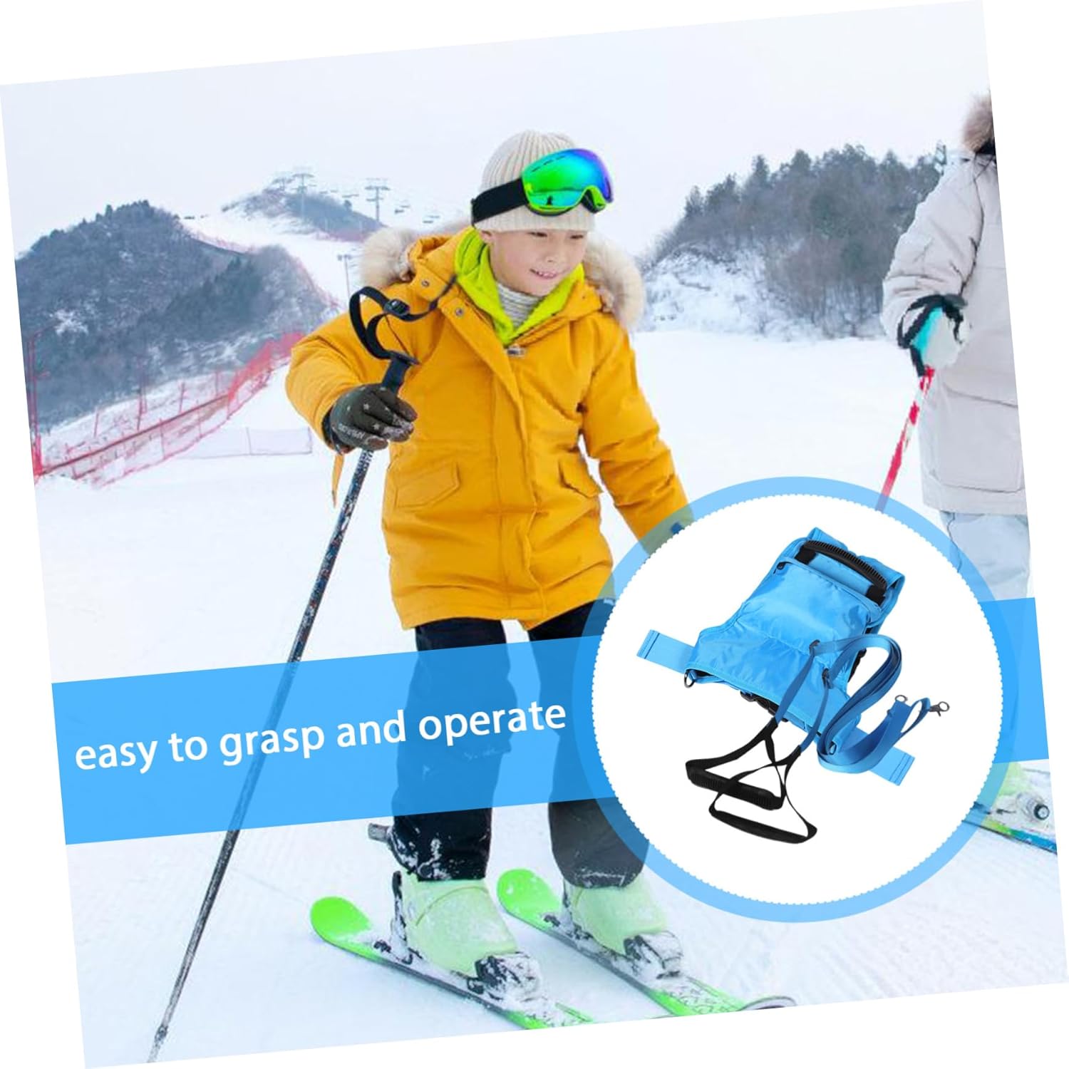 Boy Girl Ski Training Leash Essential Safety Accessory for Beginners -Fall Design Rapid Skill Acquisition Comfortable Ergonomic Handle