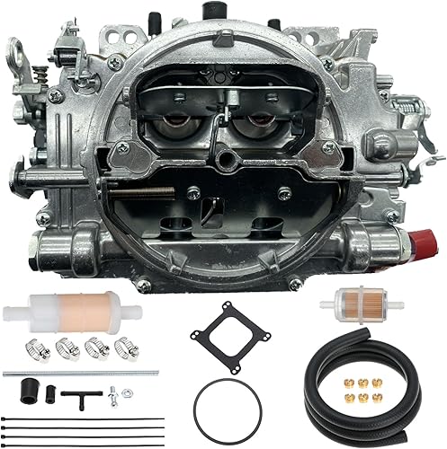 1825 18025 - Repuesto de carburador de 4 barriles para carburador Thunder AVS 650 CFM, acabado satinado, orificio cuadrado todoterreno