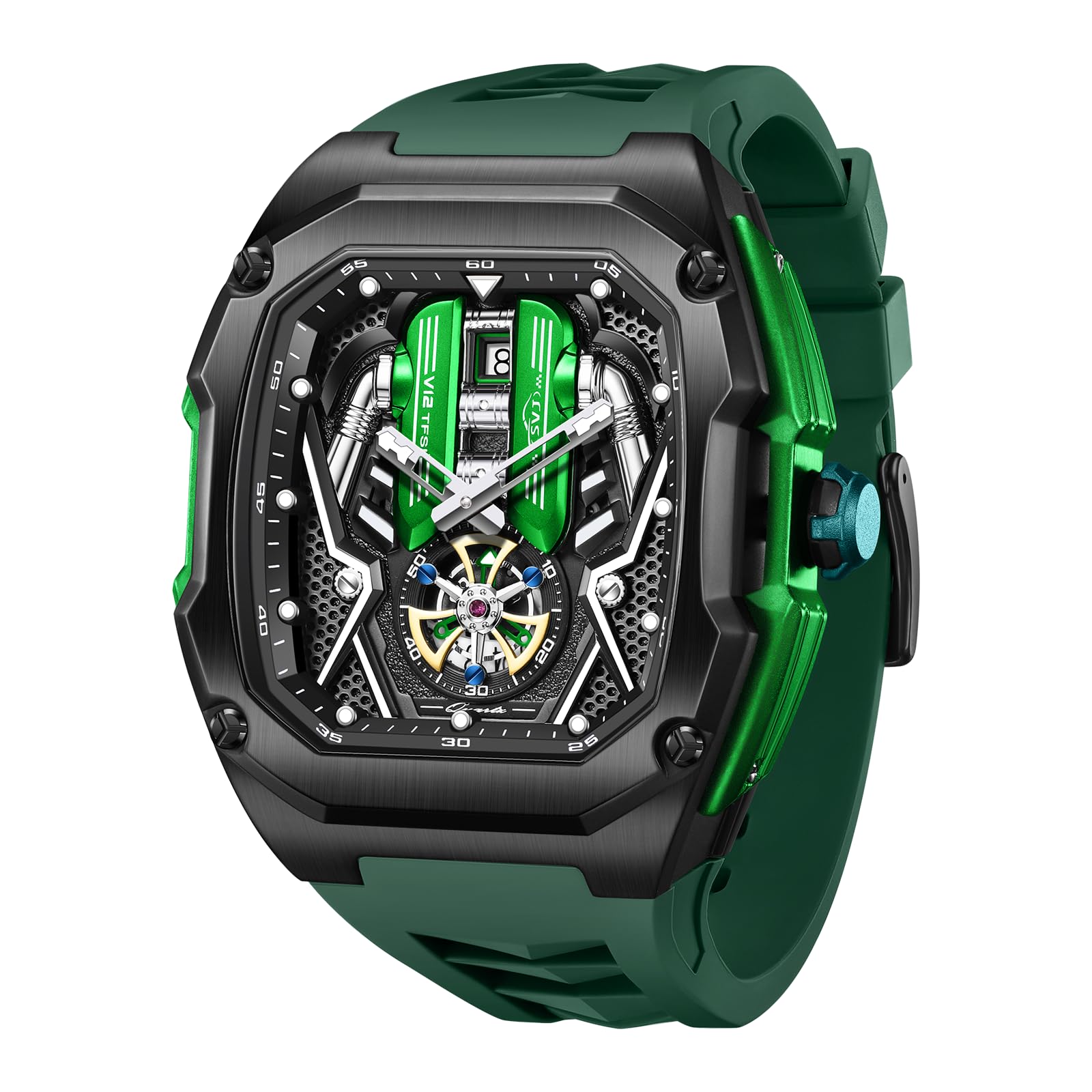 Mens Watches, Wrist Watches Luminous Design, Big Face Fashion Quartz Black Watch 30ATM, Casual Watch for Men Unique Gifts for Men — view 32